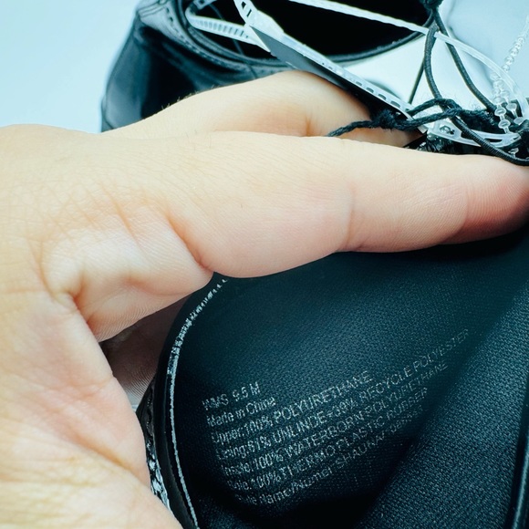 NEWCall It Spring Shauna Crinkle Black Patent Faux Leather Lugged Platform Boots - Picture 9 of 10